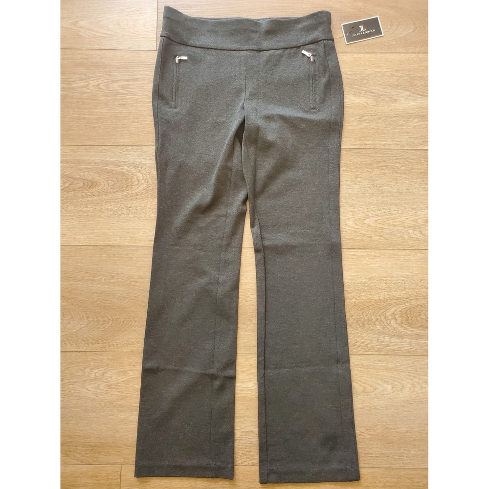 Jules & Leopold Women's Gray Knit Stretch Straight Pants Medium